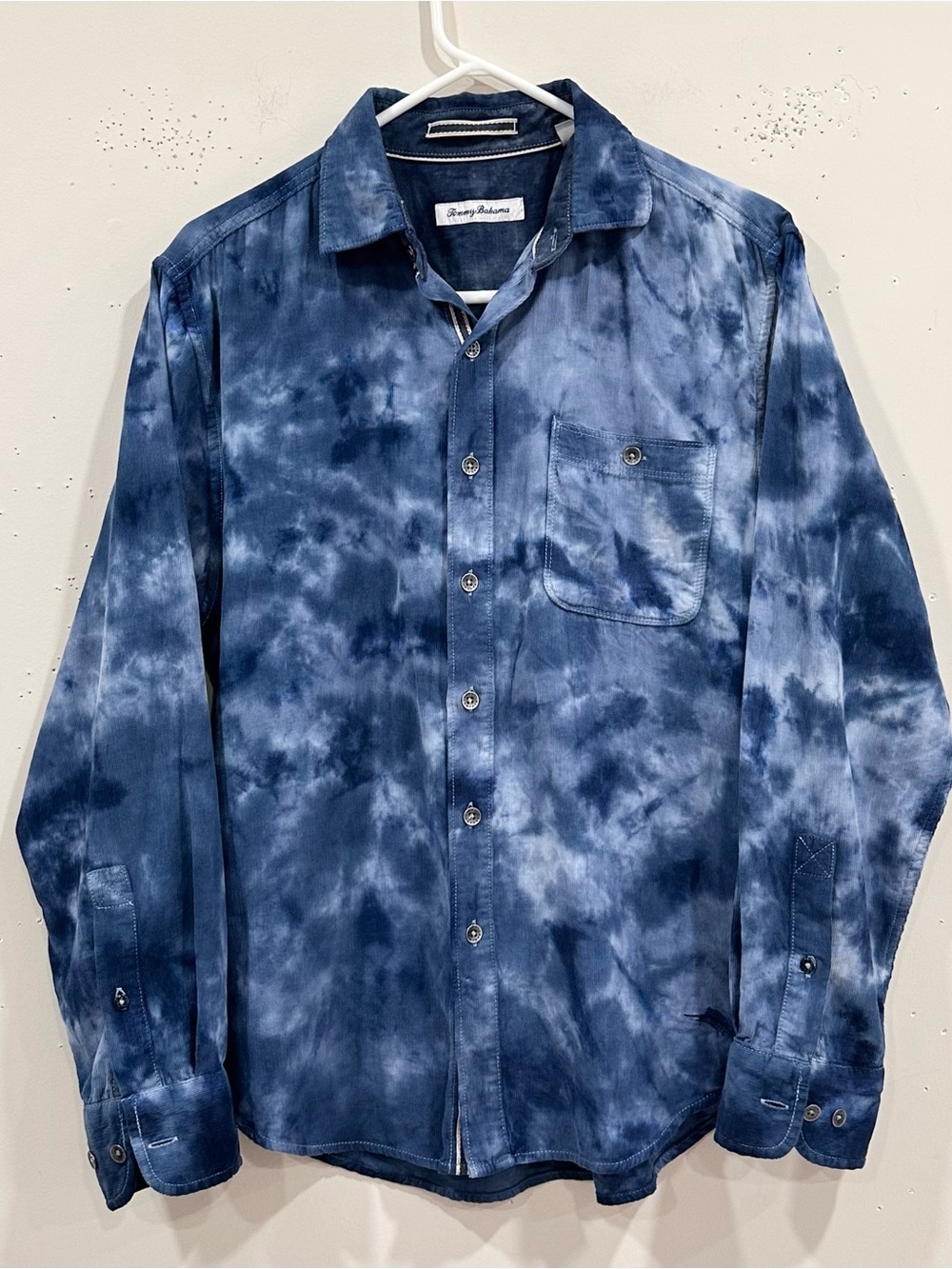 Tommy Bahama Men S Mai-Tai Dye Corduroy Long-Sleeve Shirt Indigo Blue Cotton S